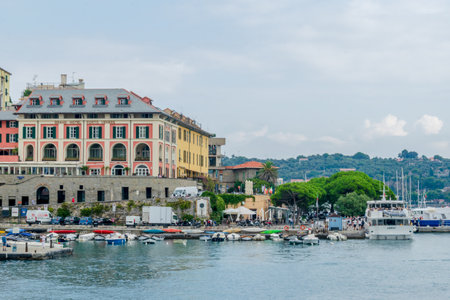 View to the Maritime Consortium Turistico Cinque Terre - Gulf of Poets, Porto Venere, La Spezia, Italyのeditorial素材