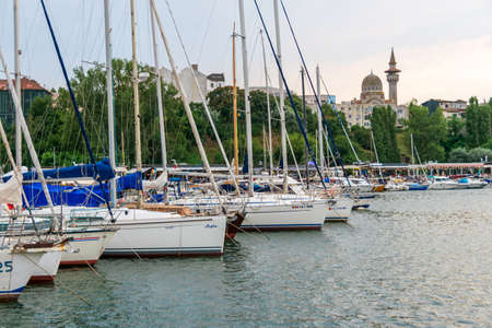 Boats from the Tomis Touristic Port, Constanta, Romaniaのeditorial素材