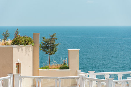 Bulgarian buildings at the Black Sea on a sunny dayのeditorial素材