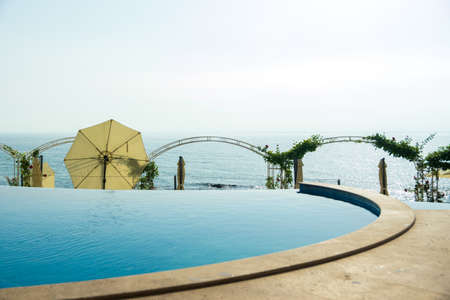Infinity pool at the Black Sea in Varna, Bulgariaのeditorial素材