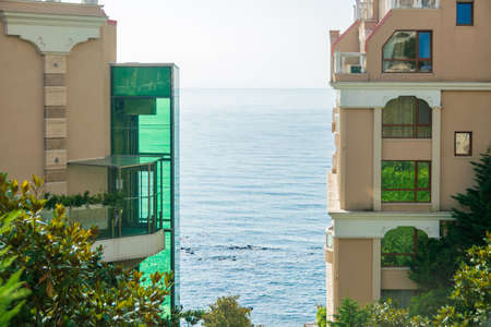 Bulgarian buildings at the Black Sea on a sunny dayのeditorial素材