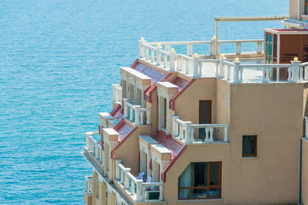 Bulgarian buildings at the Black Sea on a sunny dayのeditorial素材