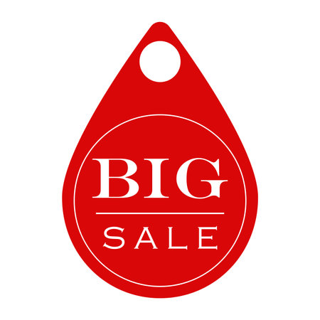 Red badge, big sale, illustration.のイラスト素材