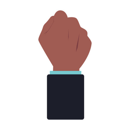 Man's hand is clenched into a fist. illustrationのイラスト素材