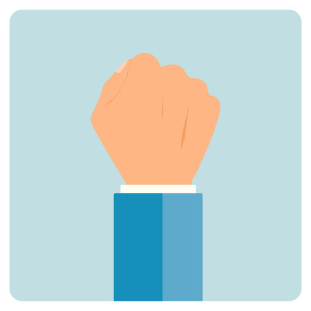 Man's hand is clenched into a fist. illustrationのイラスト素材
