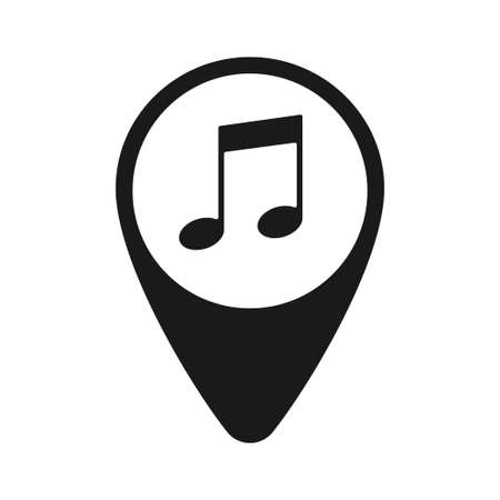 Music note icon - Vector icon music note. Flat vector graphic isolated on white background.のイラスト素材