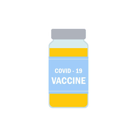 Ampoule with a vaccine against coronavirus. Flat style. Illustrations.のイラスト素材