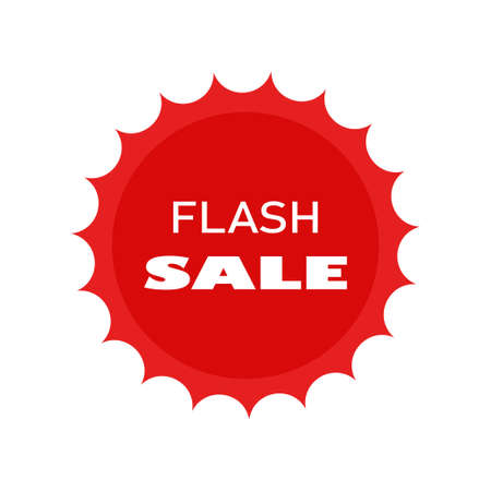 Red badge, flash sale. Illustration.のイラスト素材