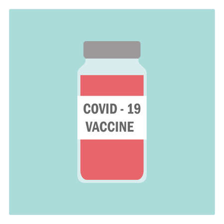 Ampoule with a vaccine against coronavirus. Flat style. Illustrations.のイラスト素材
