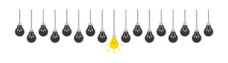Idea concept light bulbs set. Illustrationのイラスト素材