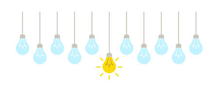 Idea concept light bulbs set. Illustrationのイラスト素材