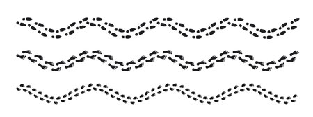 Footprints of shoe icon, foot, horizontal footprints of a personのイラスト素材