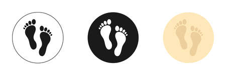 Set of web icons for feet flat design.のイラスト素材