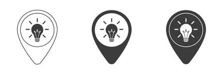 Lamp icons set. Idea lamp icon collection. Flat style - stock vectorのイラスト素材