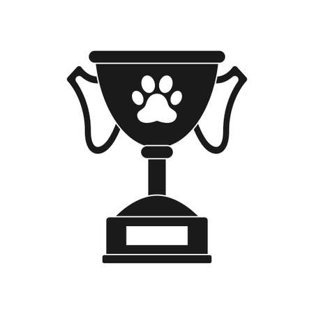 Animal paw icon. Flat design. Award symbol icon. Medal concept for the winner of the pet show. Vector illustration.のイラスト素材