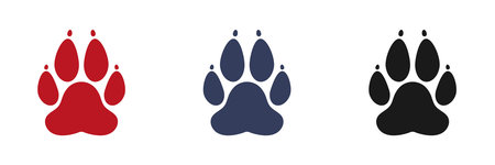 Animal paw icons set. Flat design. Vector illustration.のイラスト素材