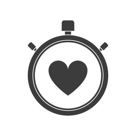 Stopwatch icon with heart on a white background. Illustrationのイラスト素材
