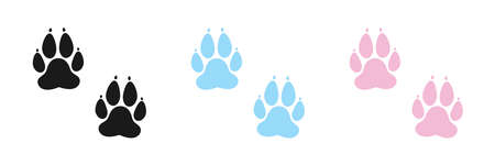 Animal paw icons set. Flat design. Vector illustration.のイラスト素材