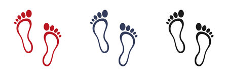 Set of web icons for feet flat design.