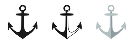 Anchor icons set. Illustration in a flat style.