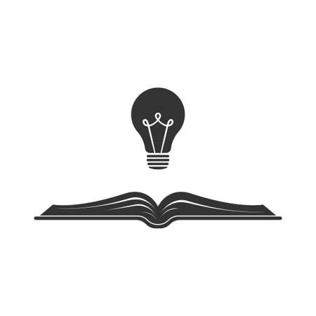 Lamp and open book icon. Success concept, ideas.のイラスト素材