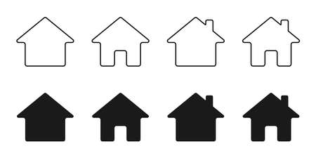 House icons set. Web design. Illustration.のイラスト素材