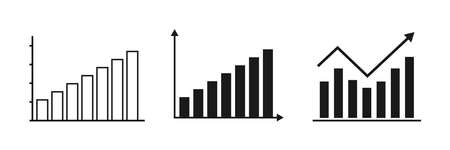 Financial growth flat icon. Financial business progress arrow up, icons set. Illustrationのイラスト素材