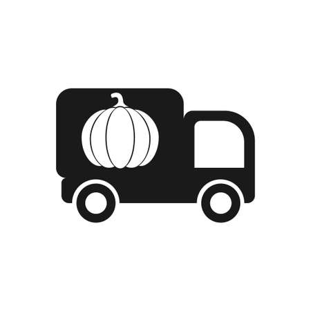 Pumpkin truck. Vector illustration. Flat style.のイラスト素材