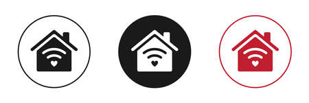 Home wifi signal. Set of icons. Internet technologies.のイラスト素材