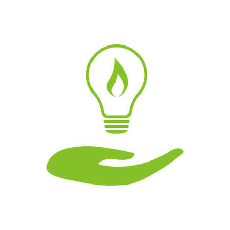 Flame energy in a light bulb. Icon. Illustration.のイラスト素材