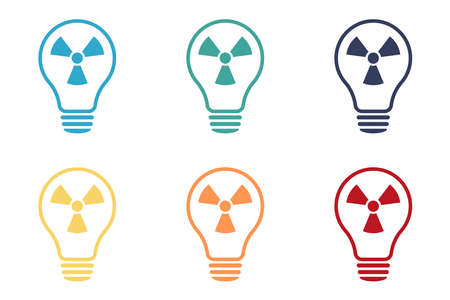 Light bulb Nuclear energy. icon set. Illustrationのイラスト素材