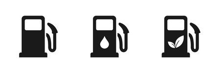Gas station icon set. Fuel signs. Illustration.のイラスト素材