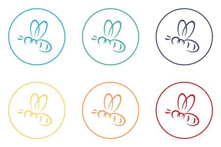 Bee icon. Set of illustrationsのイラスト素材