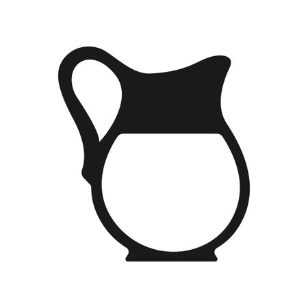 Carafe with milk. Vector illustrationのイラスト素材