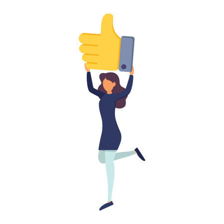 Satisfaction research concept. Woman and the like. Illustrationのイラスト素材