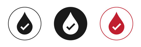 Drop check icon. Set of illustration.のイラスト素材