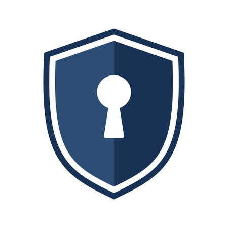 Shield icon with keyhole. Vector illustrationのイラスト素材