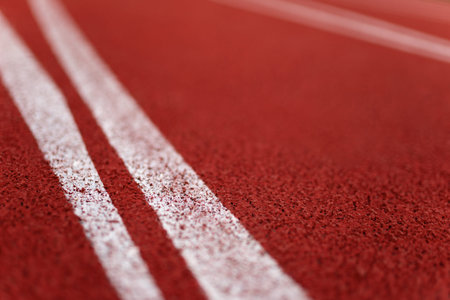 Lines on the stadium running track