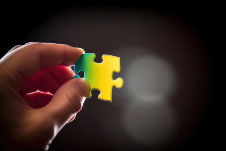 holding a puzzle piece. Generative AIの素材