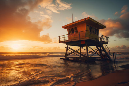 lifeguard tower. Generative AIの素材