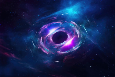 Blue and purple space background. Generative AIの素材