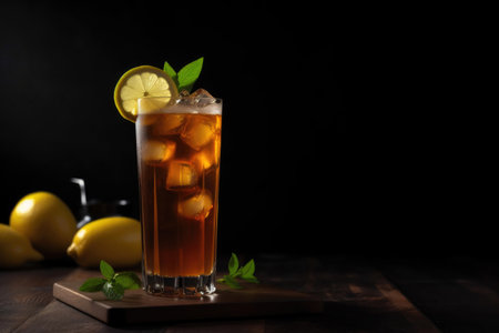 Cuba Libre or long island iced tea cocktail with strong drinks. Generative AIの素材