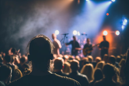 Rock concert, many people. Generative AIの素材