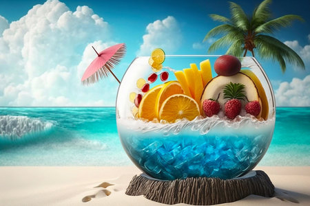 Delicious cocktail in a high ball glass. Generative AIの素材