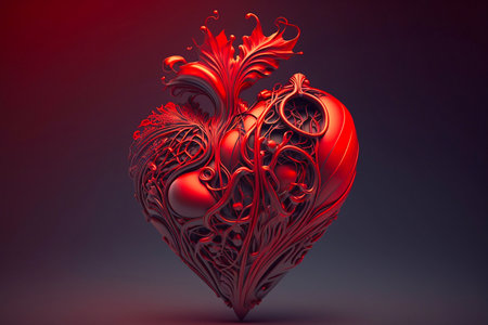Valentine's day heart illustration. Generative AIの素材