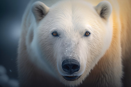 Beautiful polar bear portrait. Generative AIの素材
