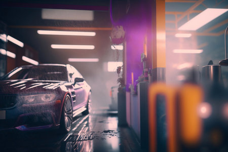 carwash. Generative AIの素材