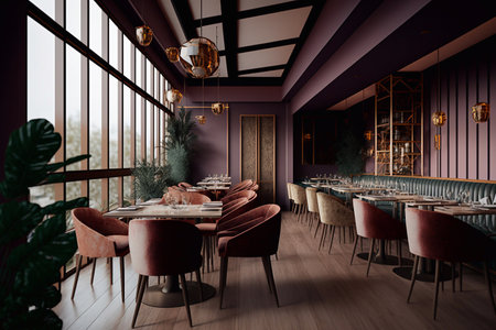 Cozy restaurant for gathering with friends. Generative AIの素材