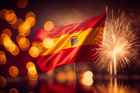 Spanish flag background. Generative AIの素材