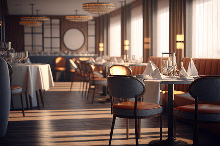luxury restaurant interior. Generative AIの素材